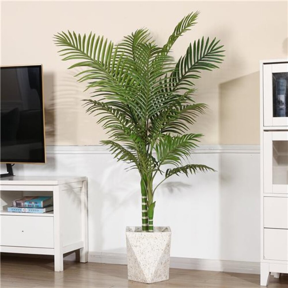 Artificial Golden Cane Palm Plants 5 Feet Fake Areca Palm Tree in Pot